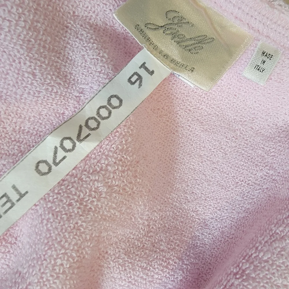 La Perla Terri cloth silk lace embroidery lilac lavender purple towel XL 54x35